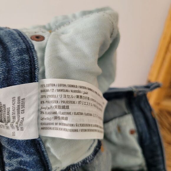 Abercrombie & Fitch Simone High Rise Super Skinny Jeans Distressed 25/0S - Picture 9 of 10